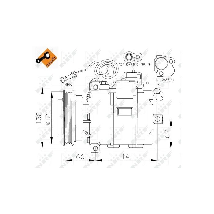 NRF EASY FIT Kompressor, Klimaanlage 32104