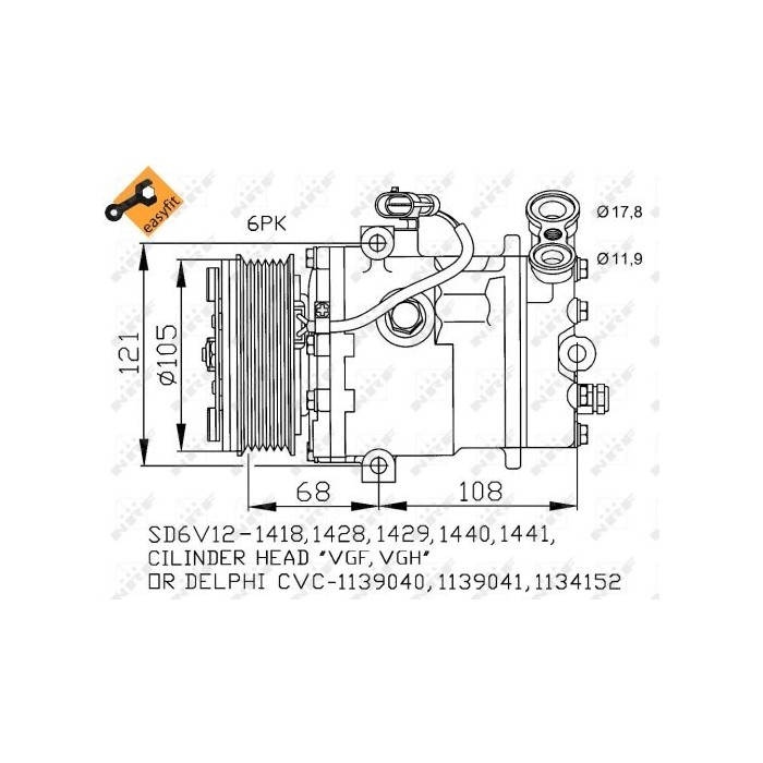 NRF EASY FIT Kompressor, Klimaanlage 32172