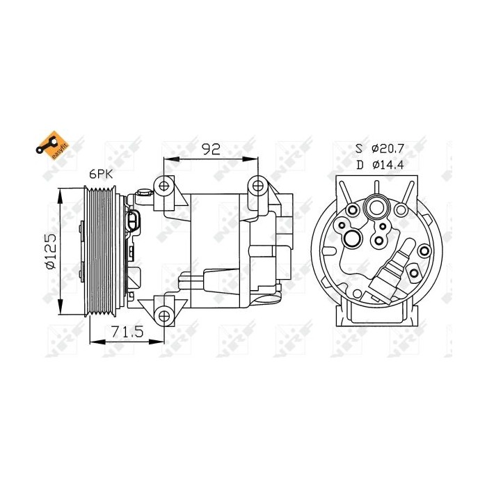 NRF EASY FIT Kompressor, Klimaanlage 32208