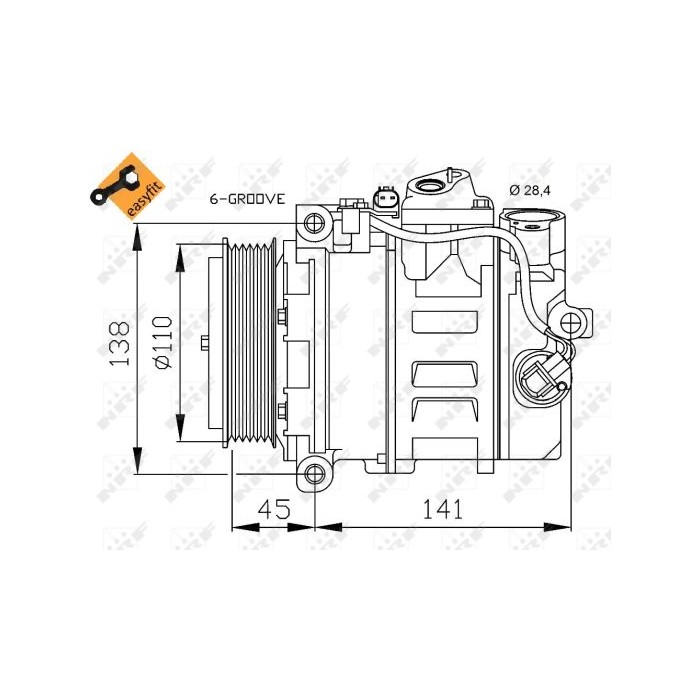 NRF EASY FIT Kompressor, Klimaanlage 32214