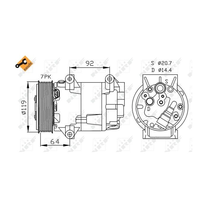 NRF EASY FIT Kompressor, Klimaanlage 32424