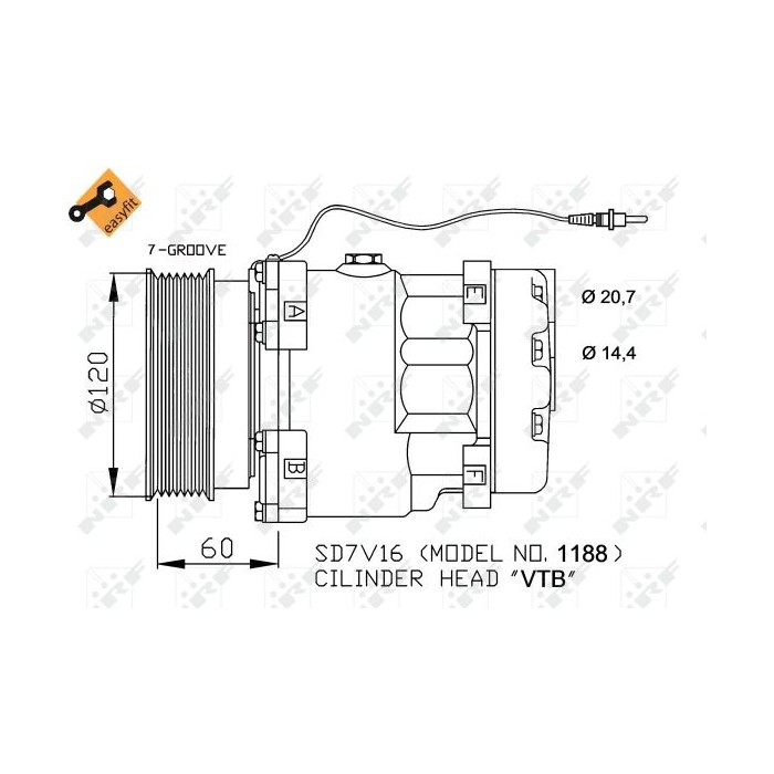 NRF EASY FIT Kompressor, Klimaanlage 32711