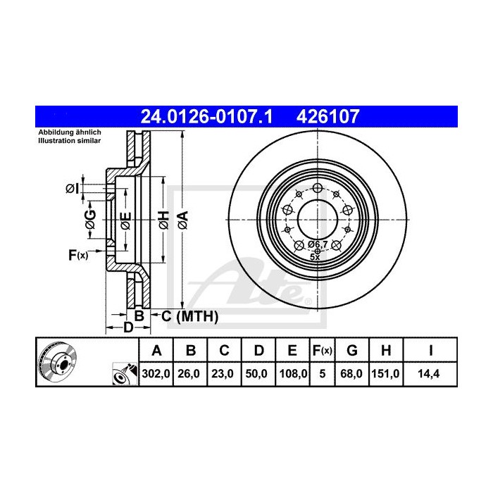 ATE Bremsscheibe 24.0126-0107.1