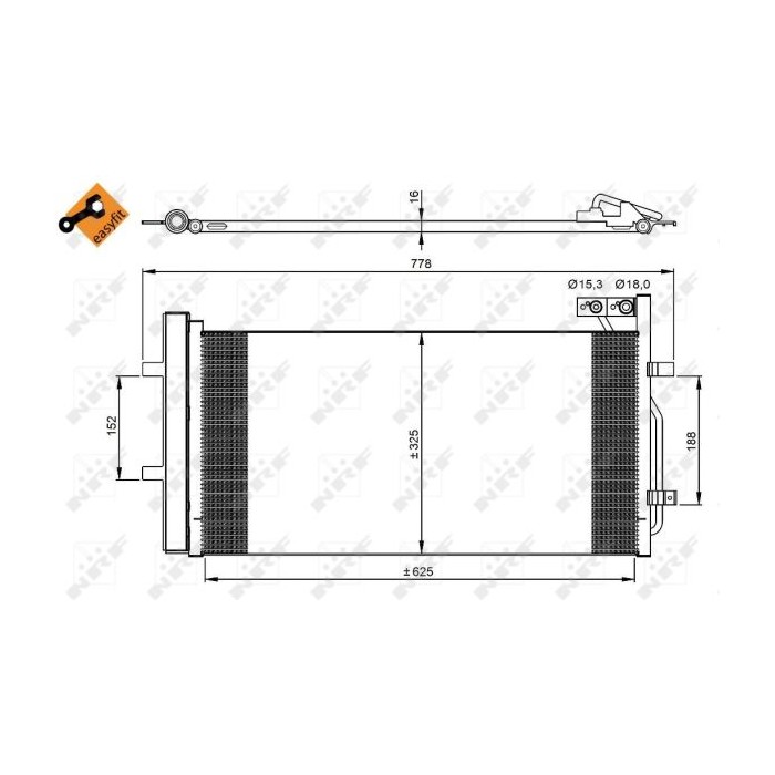 NRF EASY FIT Kondensator, Klimaanlage 350029