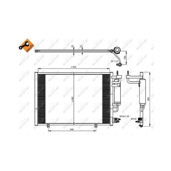 NRF EASY FIT Kondensator, Klimaanlage 350205