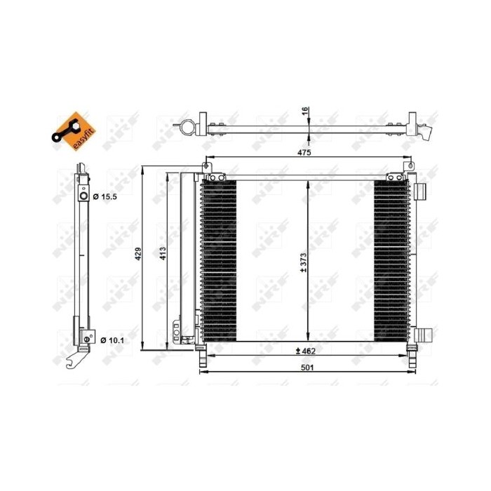 NRF EASY FIT Kondensator, Klimaanlage 350228