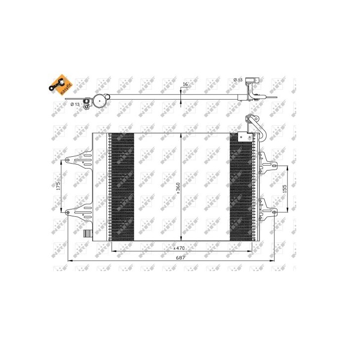 NRF EASY FIT Kondensator, Klimaanlage 35480