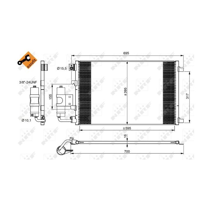 NRF EASY FIT Kondensator, Klimaanlage 350042