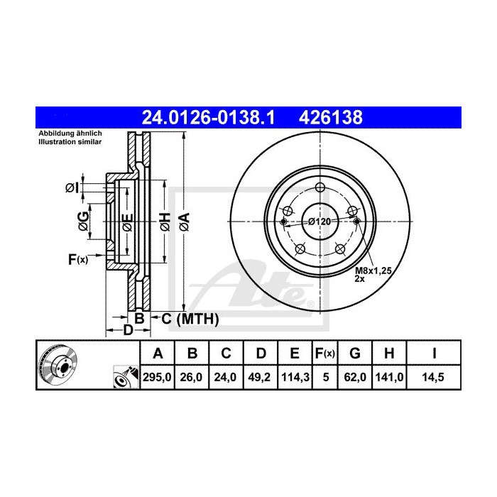ATE Bremsscheibe 24.0126-0138.1