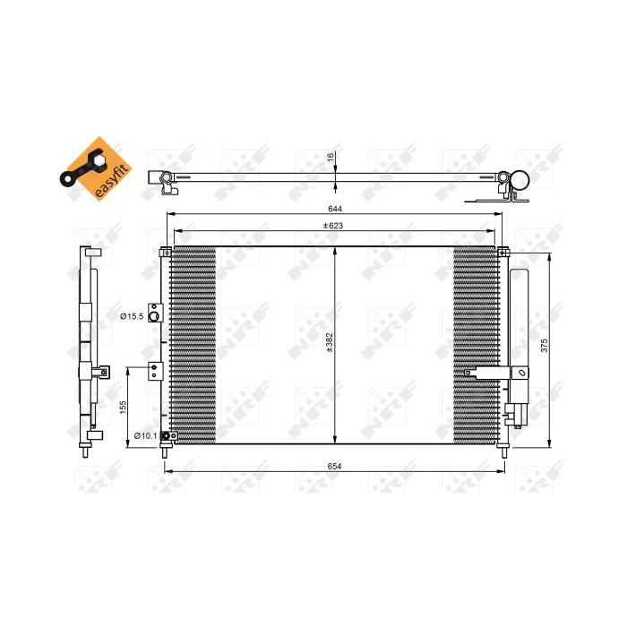 NRF EASY FIT Kondensator, Klimaanlage 35865