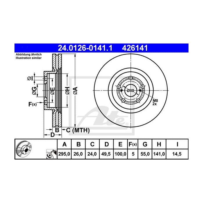 ATE Bremsscheibe 24.0126-0141.1