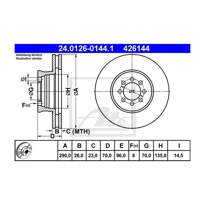 ATE Bremsscheibe 24.0126-0144.1