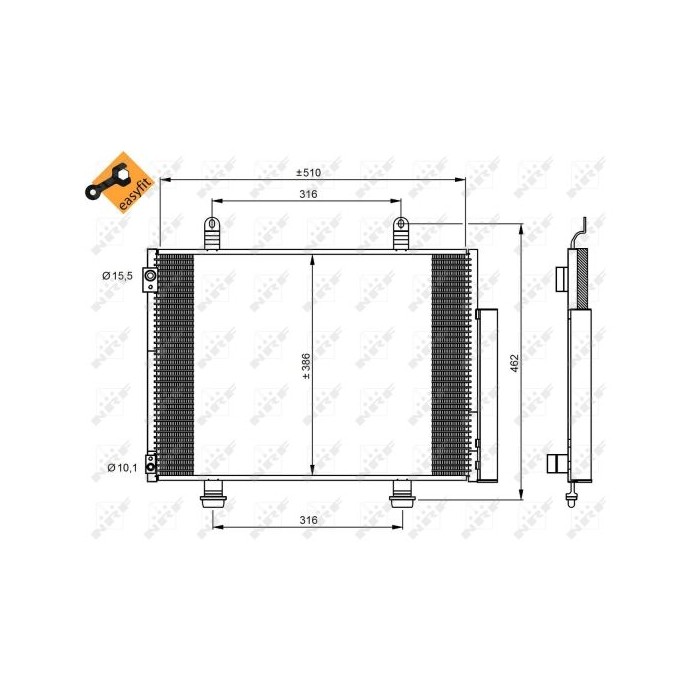 NRF EASY FIT Kondensator, Klimaanlage 35944