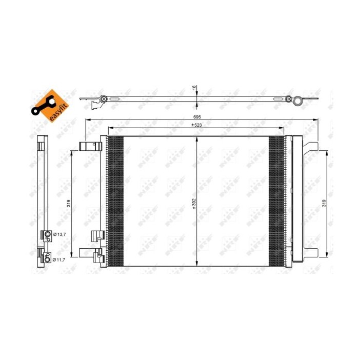 NRF EASY FIT Kondensator, Klimaanlage 35968