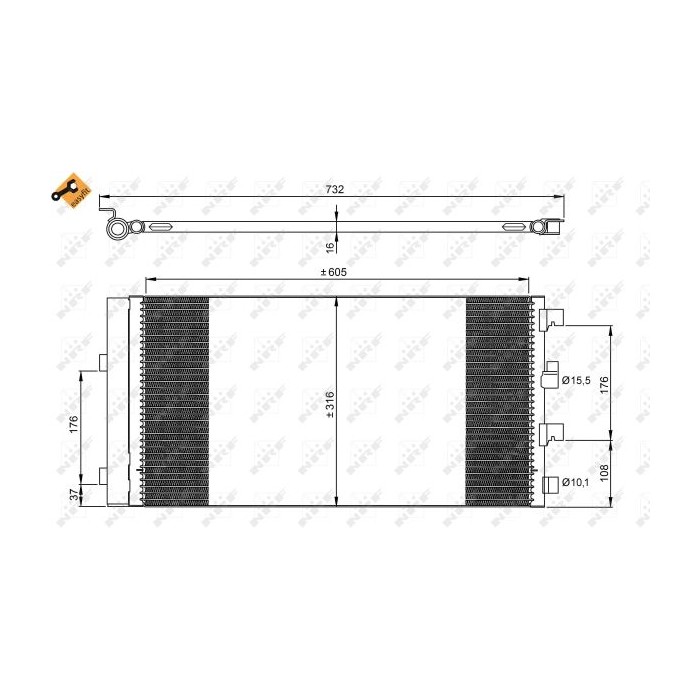 NRF EASY FIT Kondensator, Klimaanlage 35969