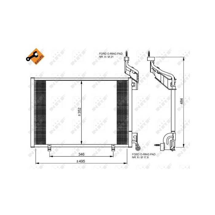 NRF EASY FIT Kondensator, Klimaanlage 35976