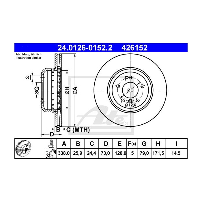 ATE Bremsscheibe 24.0126-0152.2
