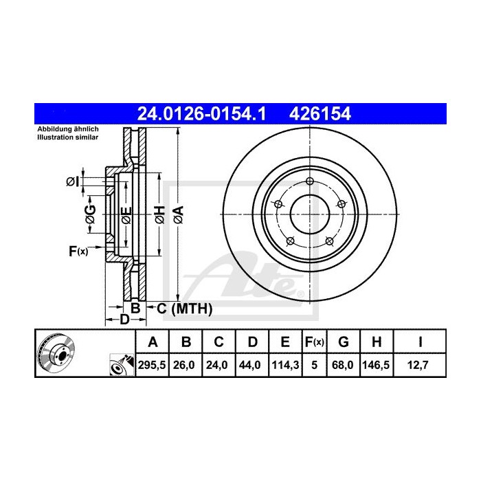ATE Bremsscheibe 24.0126-0154.1