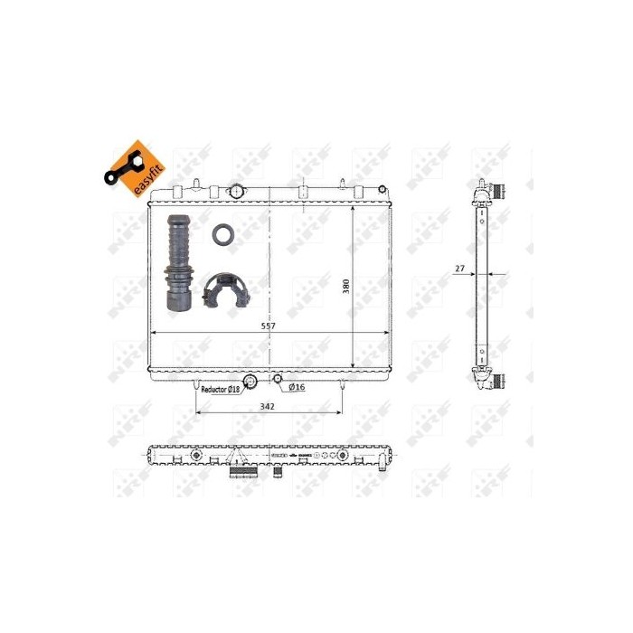 NRF EASY FIT Kühler, Motorkühlung 50438