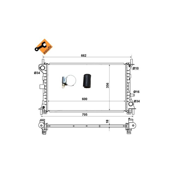 NRF EASY FIT Kühler, Motorkühlung 509615