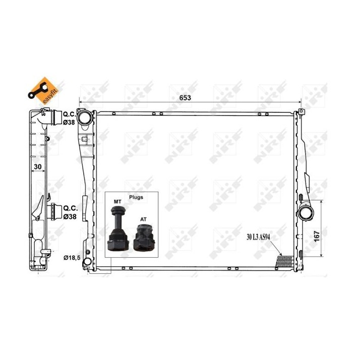 NRF EASY FIT Kühler, Motorkühlung 51580