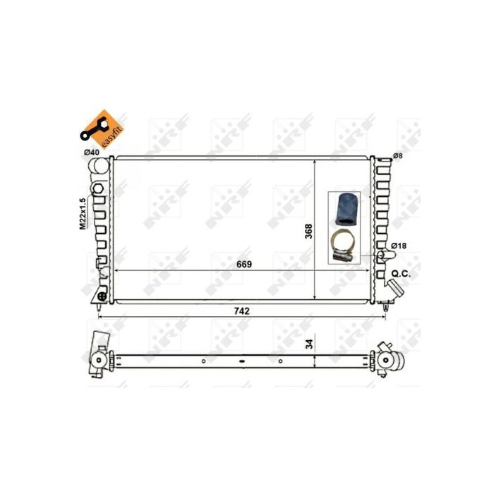 NRF EASY FIT Kühler, Motorkühlung 519510