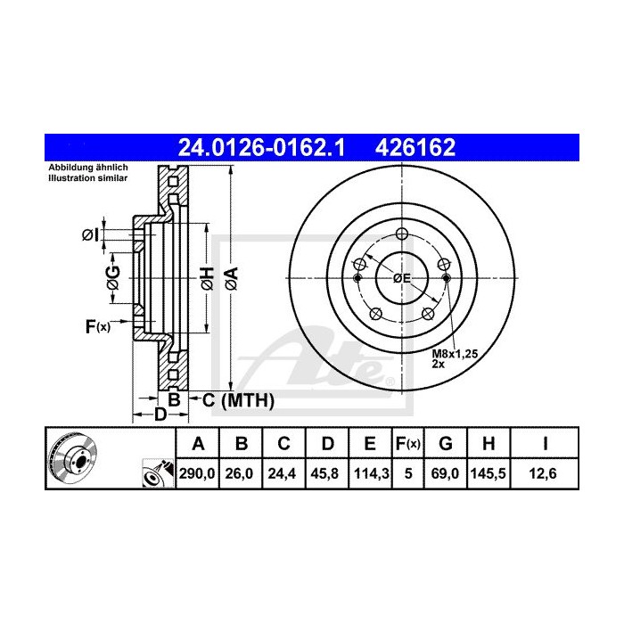 ATE Bremsscheibe 24.0126-0162.1