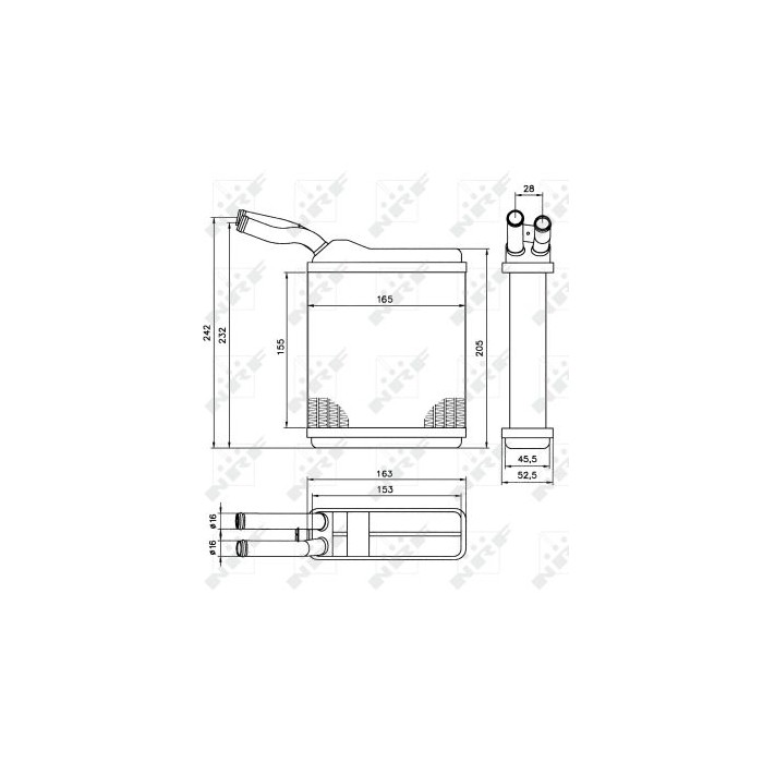 NRF Wärmetauscher, Innenraumheizung 52134