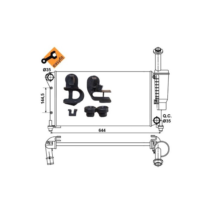 NRF EASY FIT Kühler, Motorkühlung 53075