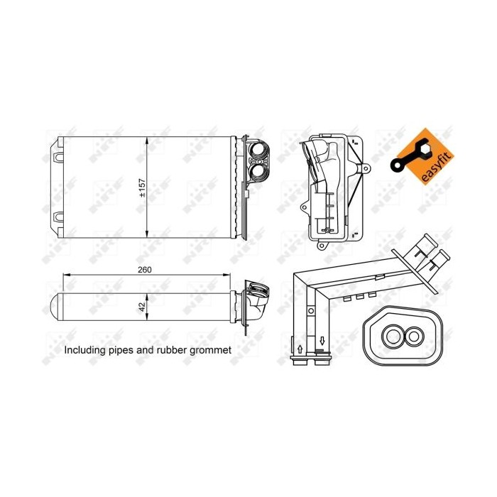 NRF EASY FIT Wärmetauscher, Innenraumheizung 53216