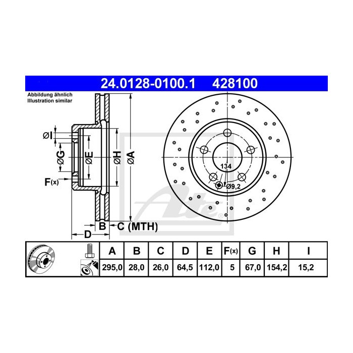 ATE Bremsscheibe 24.0128-0100.1