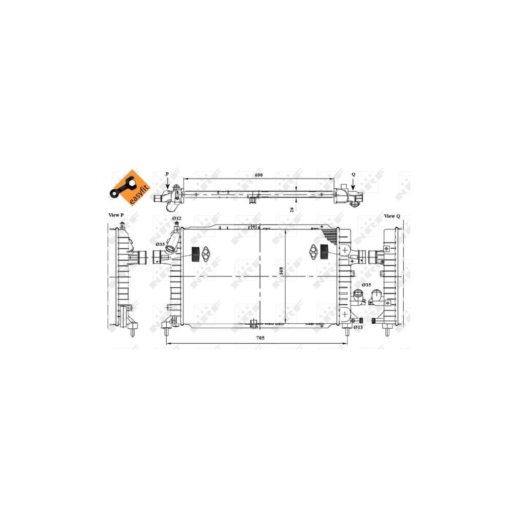 NRF EASY FIT Kühler, Motorkühlung 53415