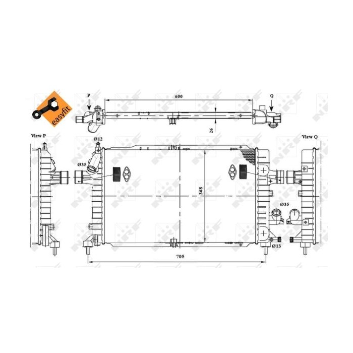 NRF EASY FIT Kühler, Motorkühlung 53415