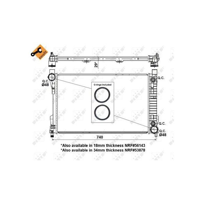 NRF EASY FIT Kühler, Motorkühlung 53419