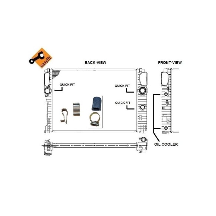 NRF EASY FIT Kühler, Motorkühlung 53422