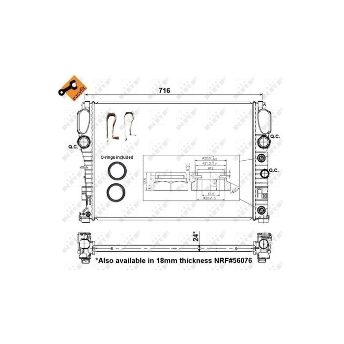 NRF EASY FIT Kühler, Motorkühlung 53423