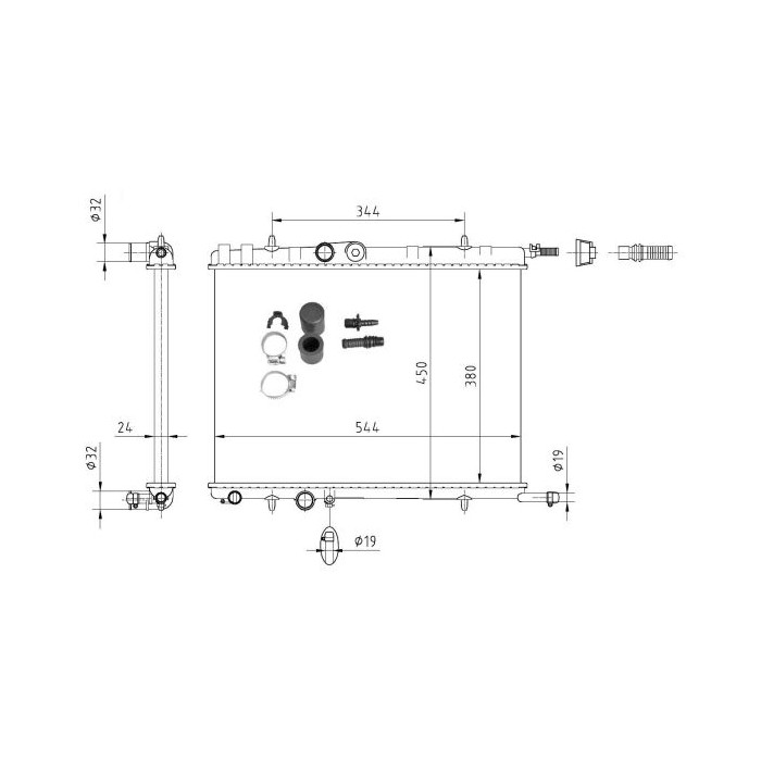 NRF Economy Class Kühler, Motorkühlung 53424A
