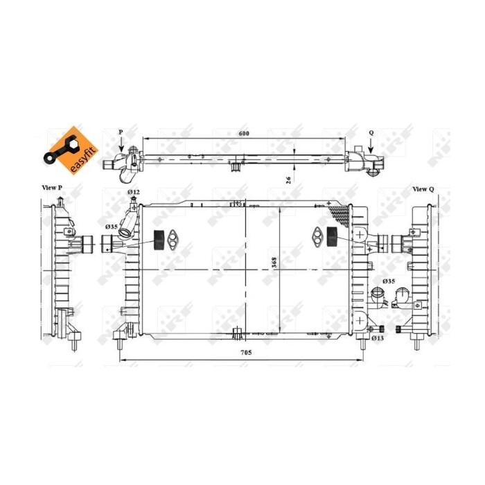NRF EASY FIT Kühler, Motorkühlung 53447