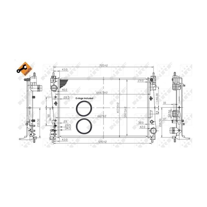 NRF EASY FIT Kühler, Motorkühlung 53454