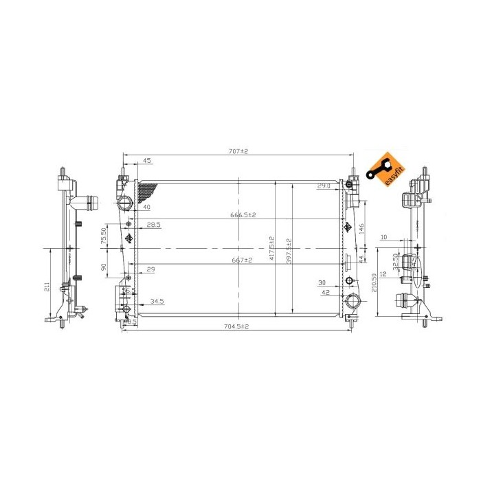 NRF EASY FIT Kühler, Motorkühlung 53455