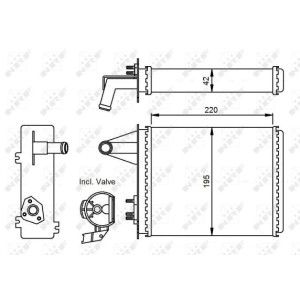 NRF Wärmetauscher, Innenraumheizung 53556