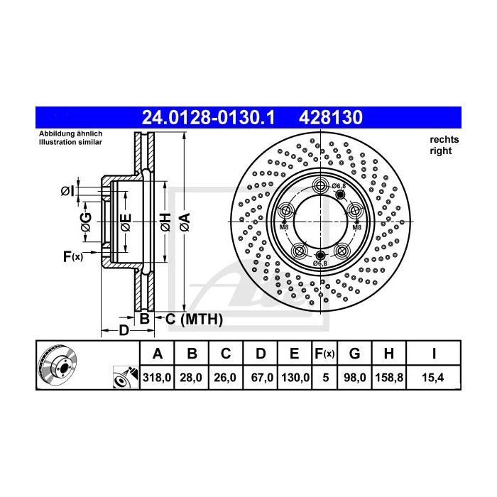 ATE Bremsscheibe 24.0128-0130.1