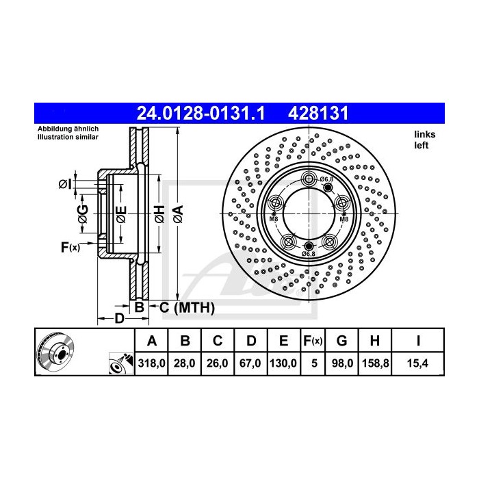 ATE Bremsscheibe 24.0128-0131.1