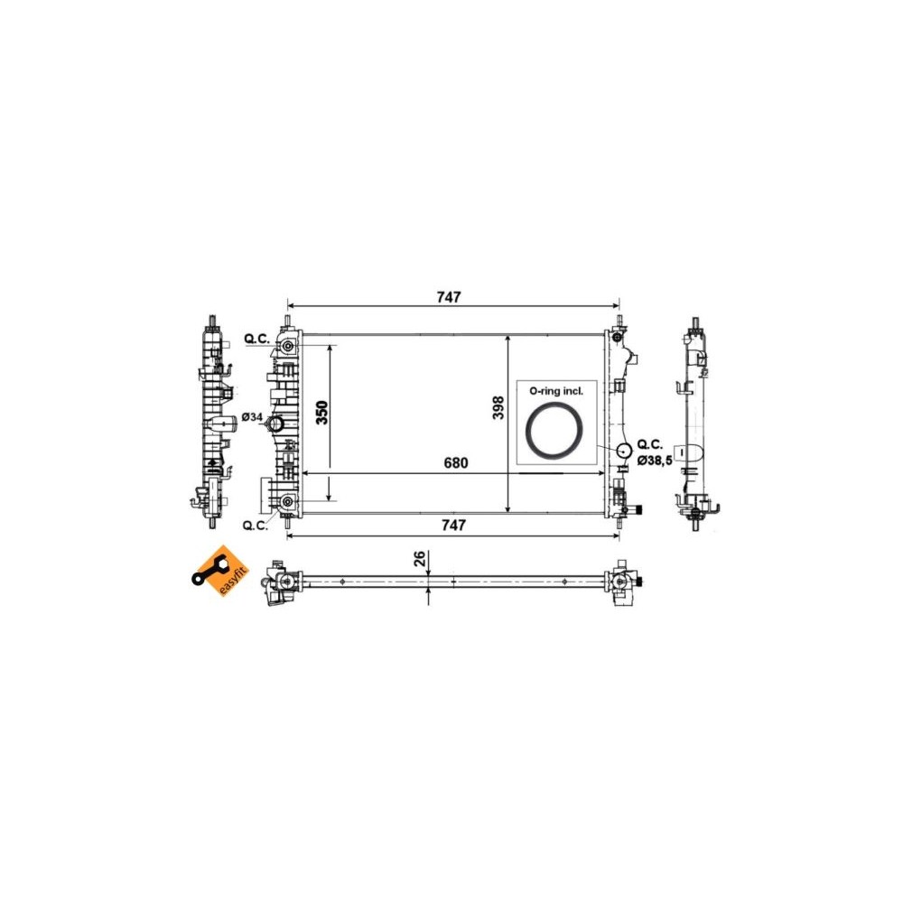 NRF EASY FIT Kühler, Motorkühlung 53777