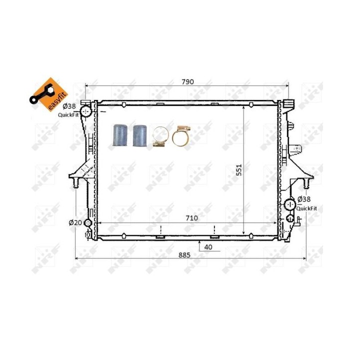 NRF EASY FIT Kühler, Motorkühlung 53864