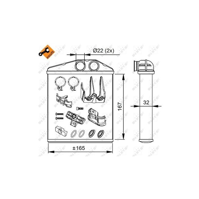 NRF EASY FIT Wärmetauscher, Innenraumheizung 54208