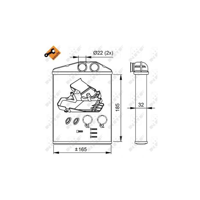 NRF EASY FIT Wärmetauscher, Innenraumheizung 54275