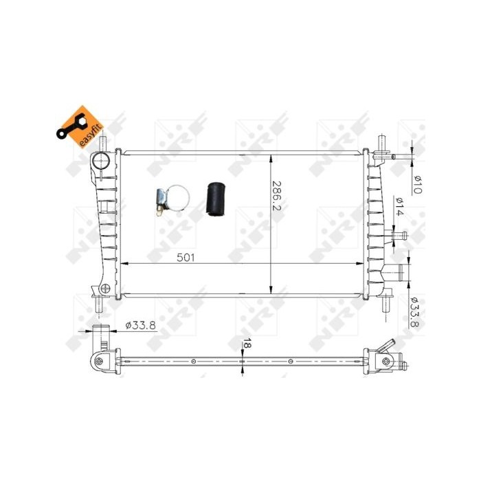 NRF EASY FIT Kühler, Motorkühlung 54666