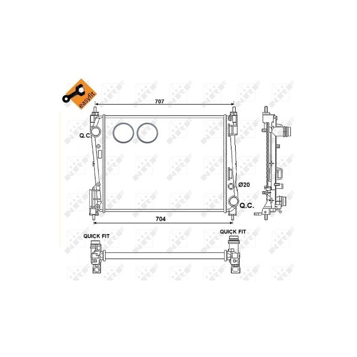 NRF EASY FIT Kühler, Motorkühlung 54752