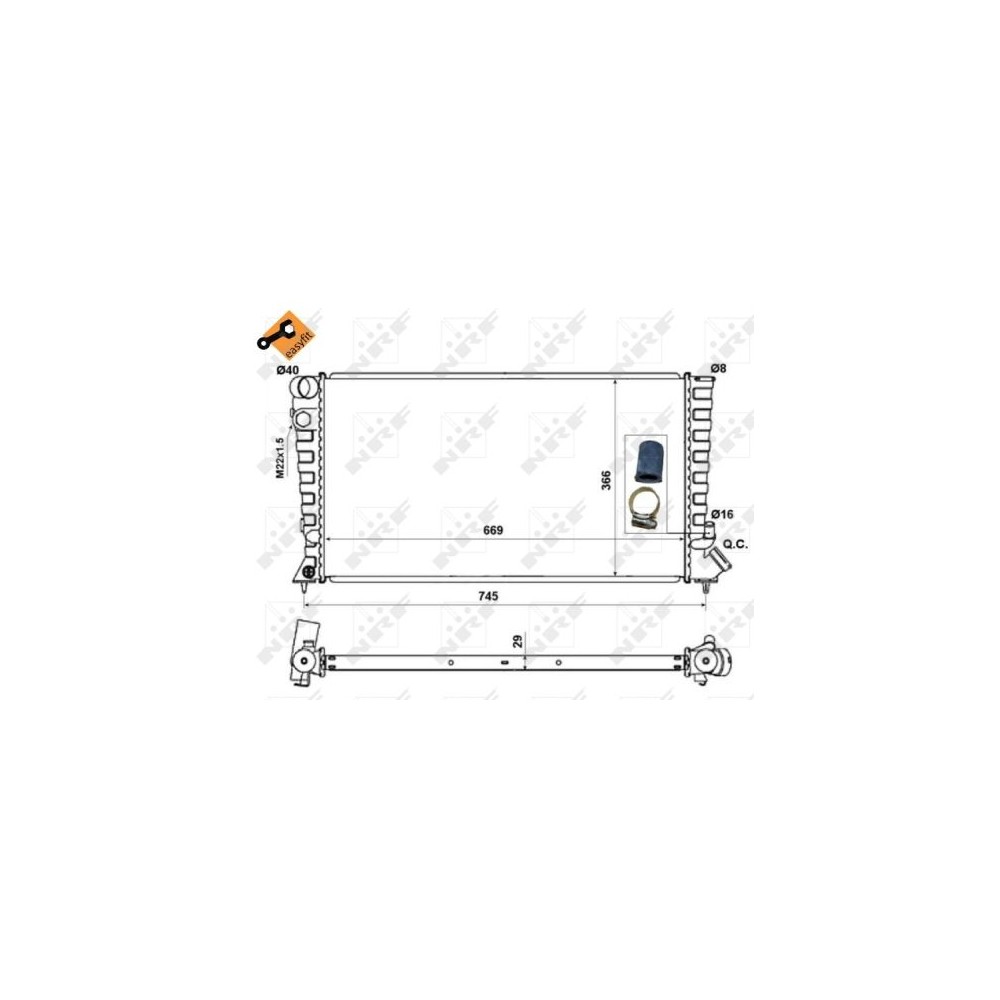 NRF EASY FIT Kühler, Motorkühlung 58189